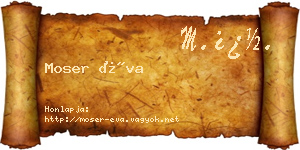 Moser Éva névjegykártya